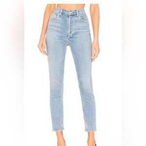 AGOLDE High Rise Light Wash Denim Jeans